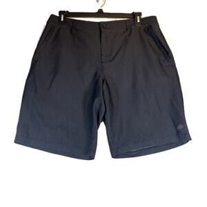 Hang Ten Hybrid Shorts Men W36 Quick Dry Mesh Pockets Black Grey Stripe STRETCH
